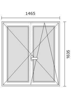 Disegni infissi in PVC - Finestra pvc sistema Aluplast anta a ribalta profilo ideal 4000 Round Line (5 camere)