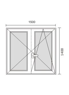 Disegni infissi in PVC - Finestra pvc  a ribalta profilo 4000 Round Line (5 camere)